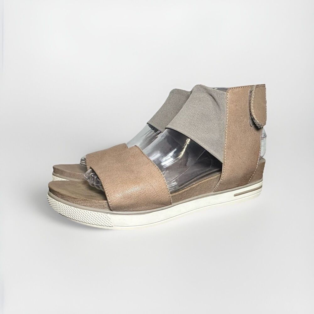 EILEEN FISHER‎ Spree Sport Sandal Tan Platform Adjustable Ankle Strap Women's 8